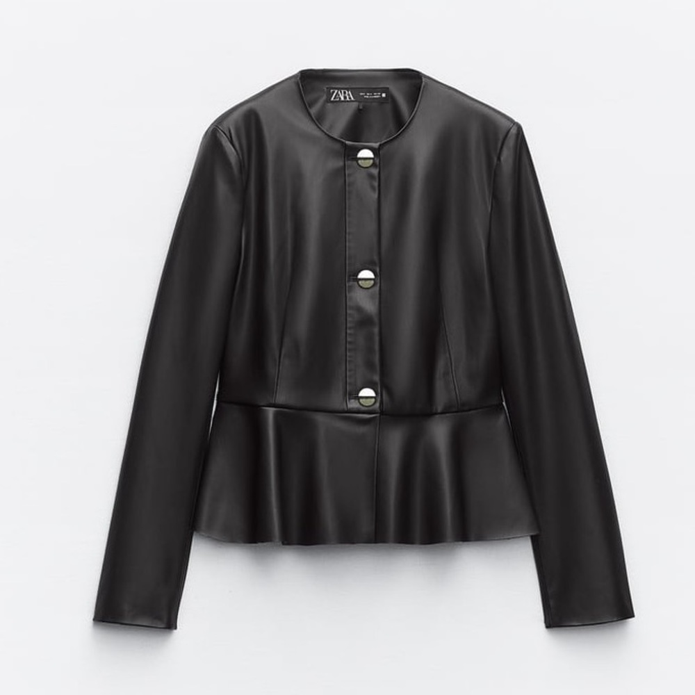 Zara Black Faux Leather Women's Jacket - Picture 6 of 16